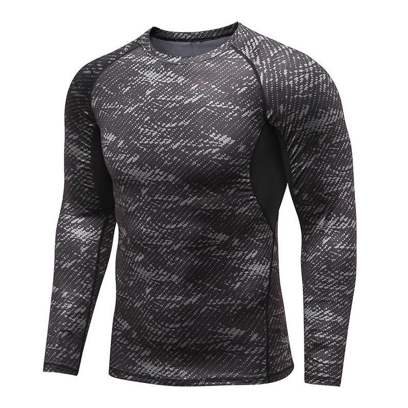 Long Sleeve Fitness Clothing Men's Football Basketball Sports Short Sleeve Running Quick Drying Clothes Tights Night Running Training Clothes