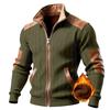 Mens Full Zip Cardigan Sweater Casual Knit Stand Collar Cardigan Slim Fit Color Block Fall Winter