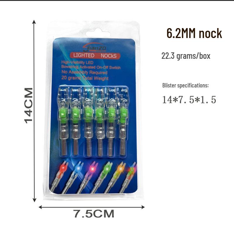 Auto-Light LED Nock for 6.2mm Carbon Arrows with Switch
