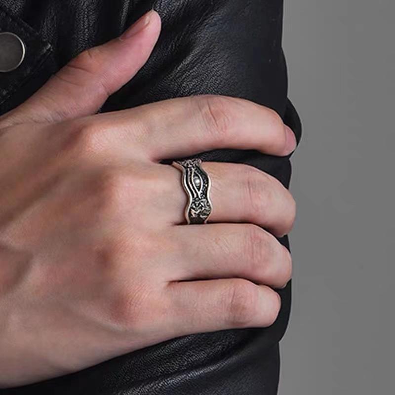 Men Hip Pop Eye of Horus Open Ring