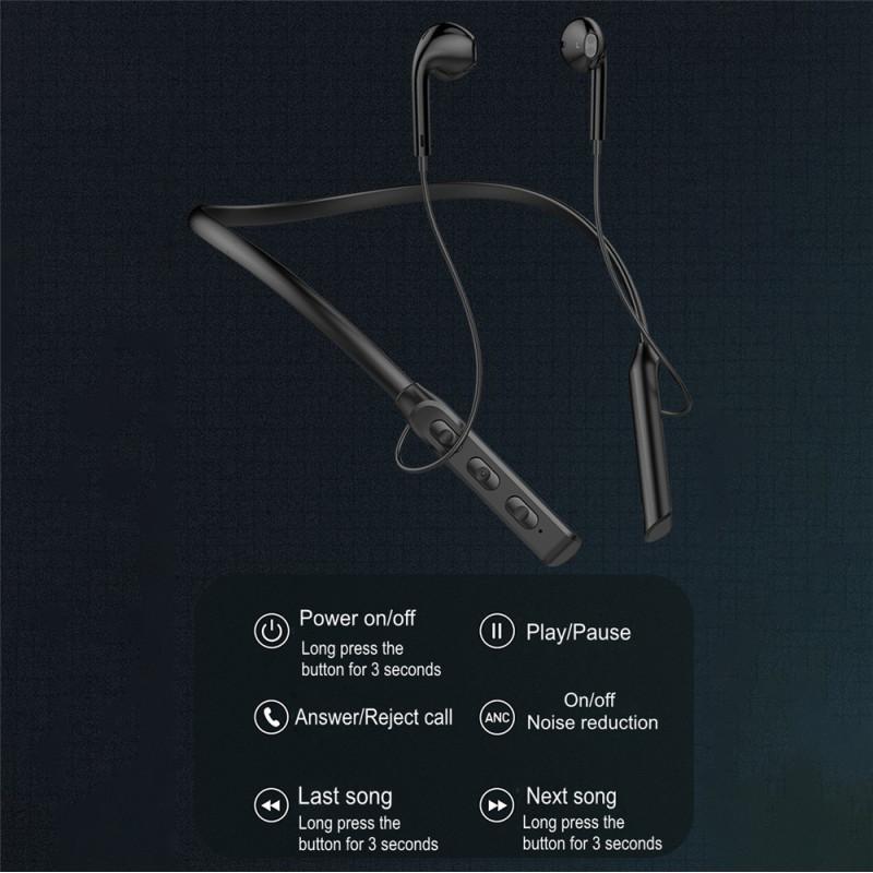 Kabelloser Sport-Ohrhörer Nackenbügel Bluetooth 5.0 In-Ear-Kopfhörer Nackenbügel Magnetisch Bluetooth