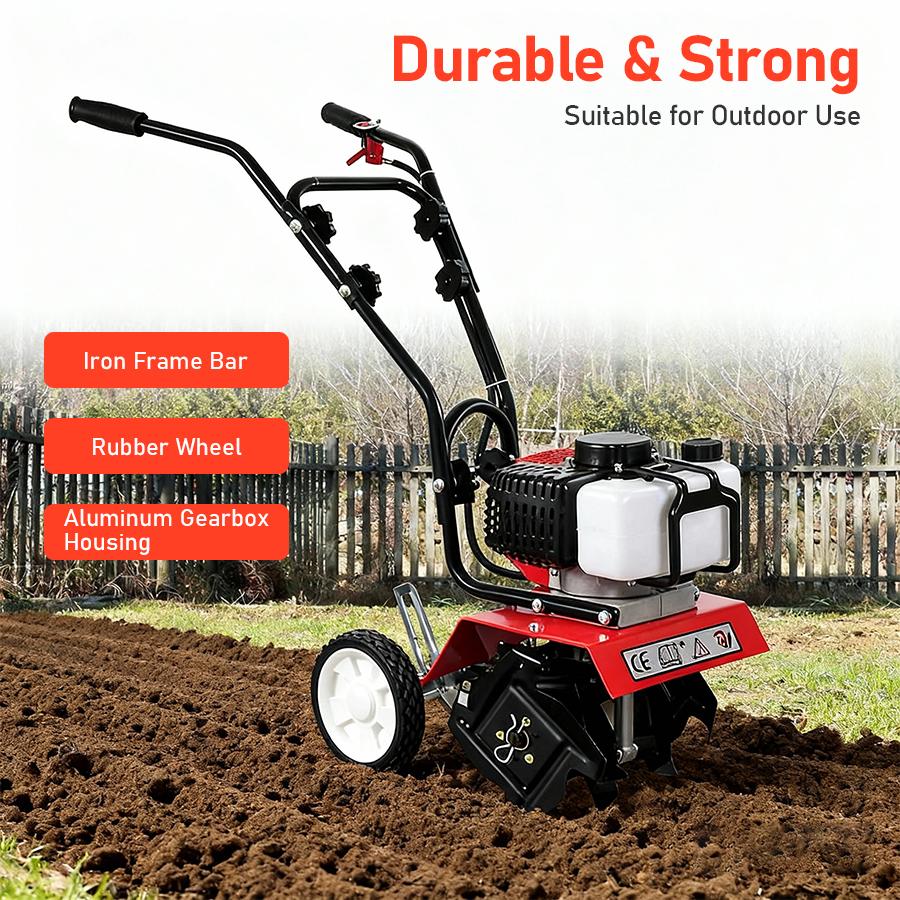 Gas-Powered Micro Cultivator Agricultural Garden Tools Compact Multi-function Rotary Tiller Machinery Farm Tilling Equipment