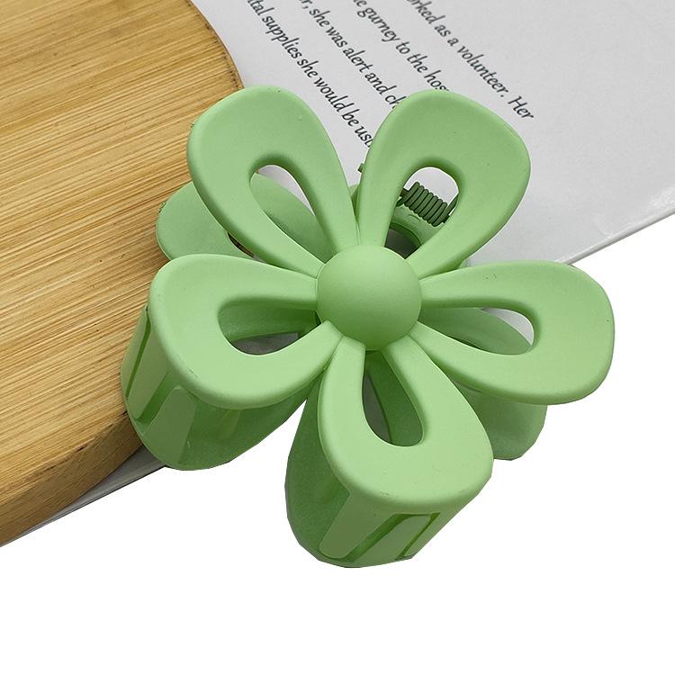 Matte Flower Hair Claw: Five-Petal Clip for Updo & Ponytail