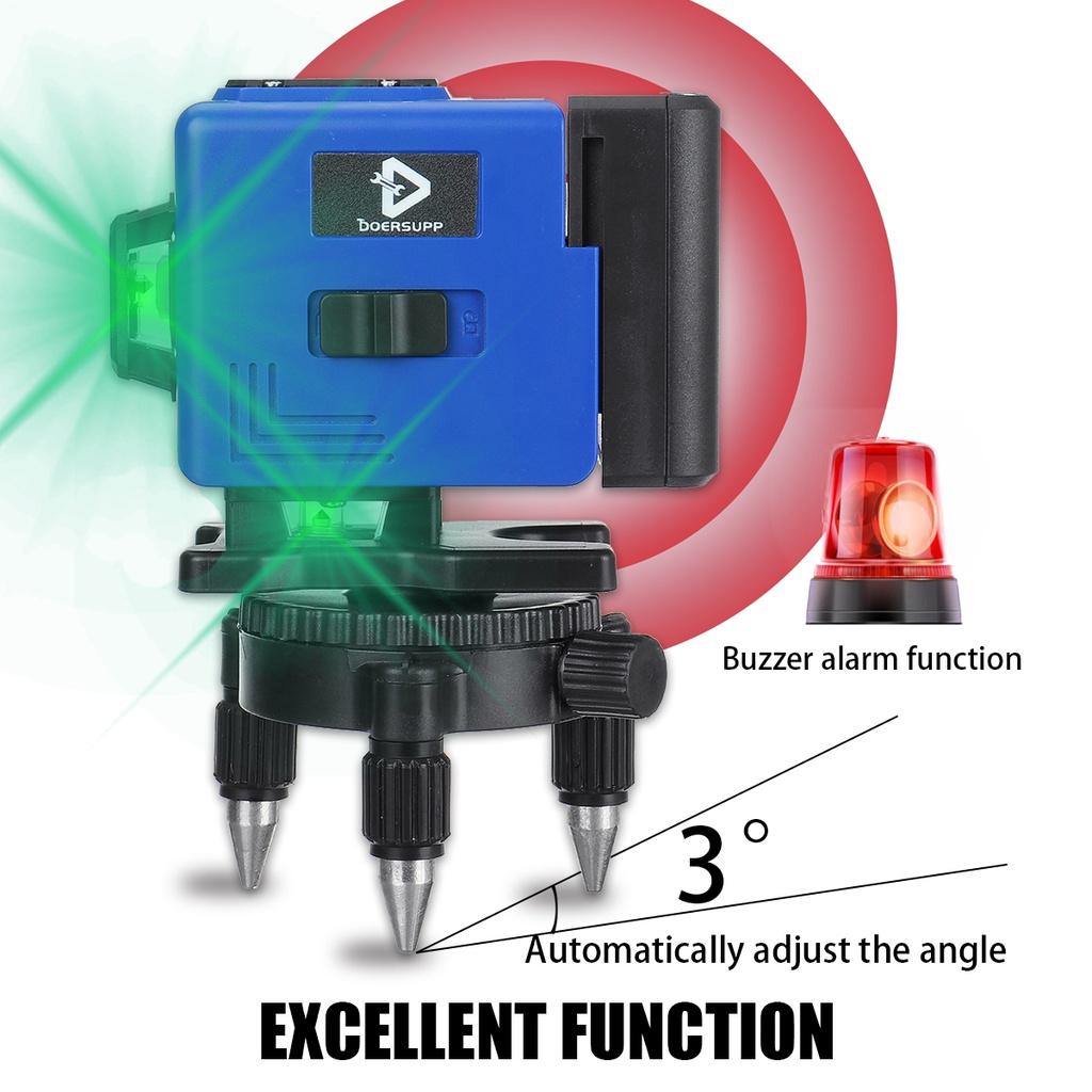 6000mAh 12Lines Laser levels Green Beam 360 Horizontal Vertical Cross Self-Leveling With 2 Battery And Remoter Laser Levels New