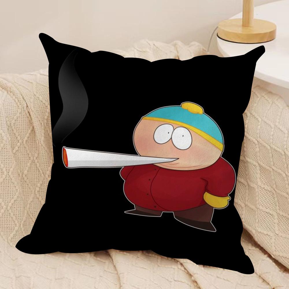 Funny Anime S-Souths P-Park Cushion Cover Soft Plush Double-Sided Printed Sofa Pillow Cushion Cover | Cozy All-Season Decor Gift