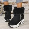 Women's Platform Snow Boots, Wedge Heel Plush Lined Booties, Comfortable Winter Ankle Boots Wholesale