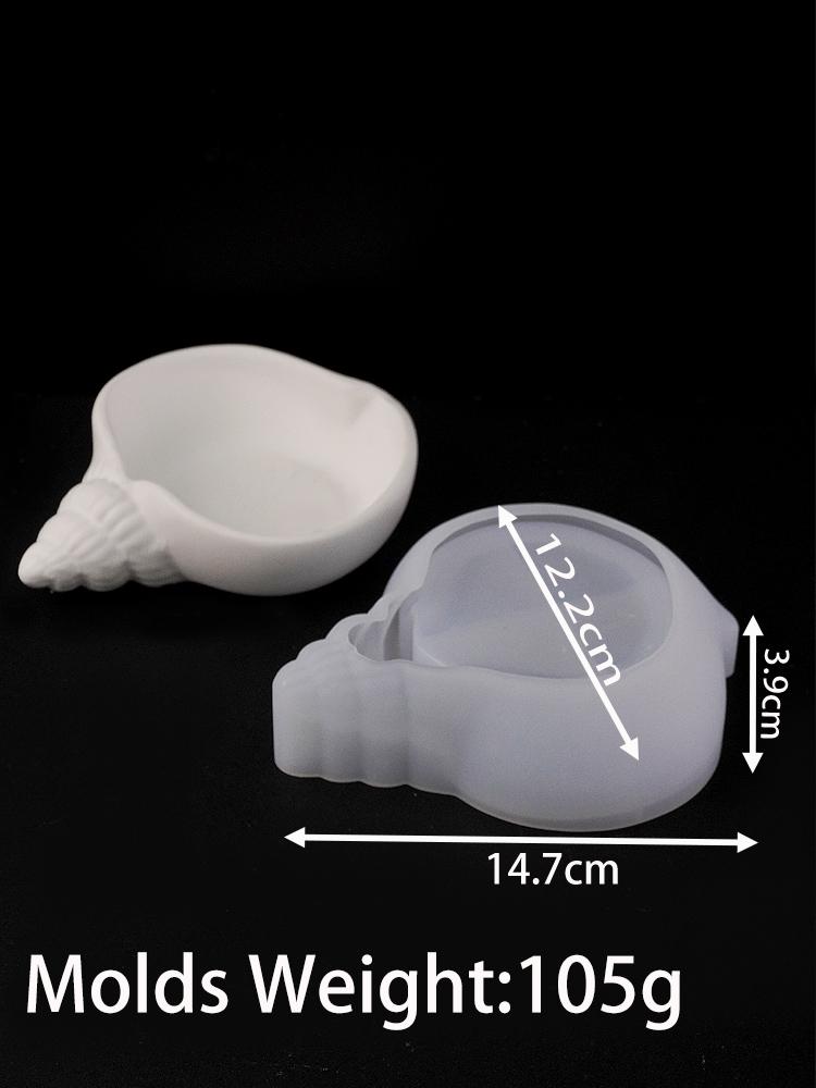 Conch Candle Holder Silicone Mold DIY Shell Storage Tray Crafts Making Molds Plaster Resin Flowerpot Casting Mould Home Decor