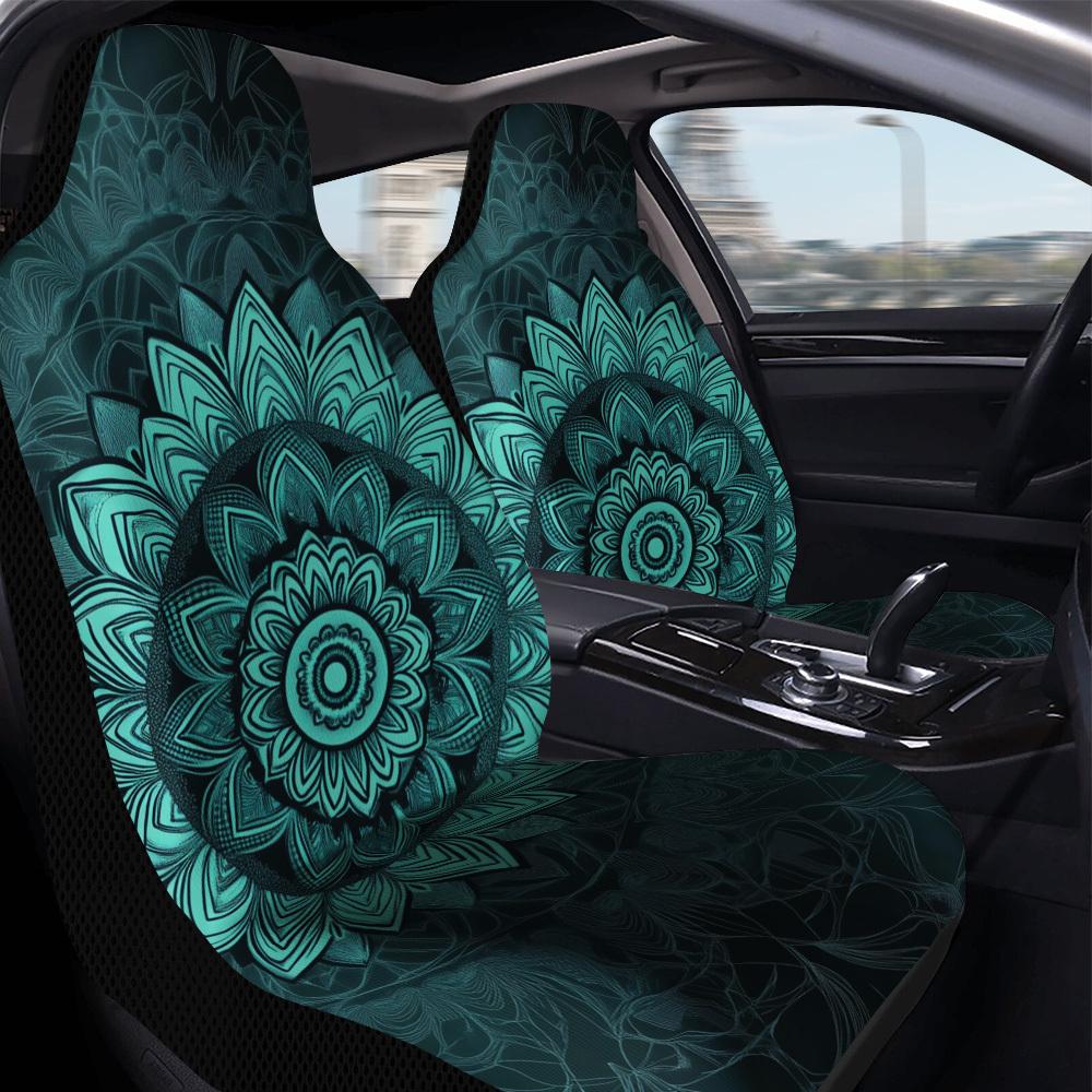 Set di 2 coprisedili Teal Mandala Bloom – Proteggisedili di Alta Qualità, Resistenti e alla Moda, Vestibilità Perfetta, Facili da Pulire, Per Tutte le Stagioni U