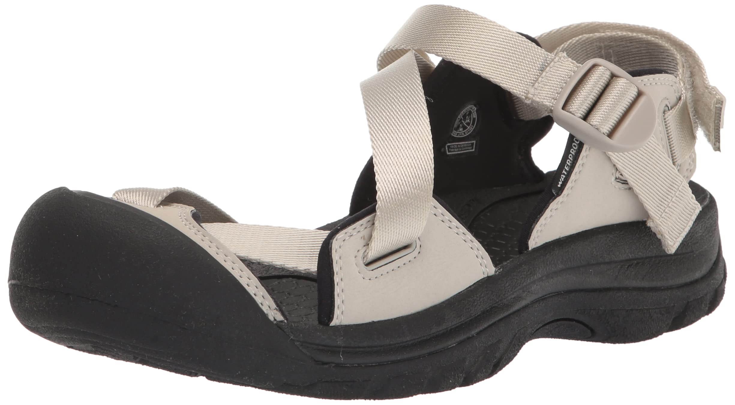 

Женские сандалии KEEN Zerraport 2 с закрытым носком, легкие, спортивные, цвет серебристая береза/черный, 6