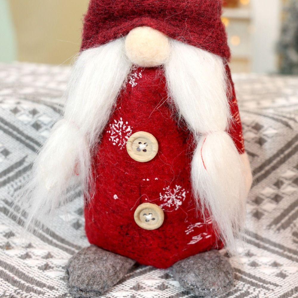 Mini Christmas Faceless Gnome Doll Kawaii Long Old Man Doll Knitted Christmas Doll  Living Room