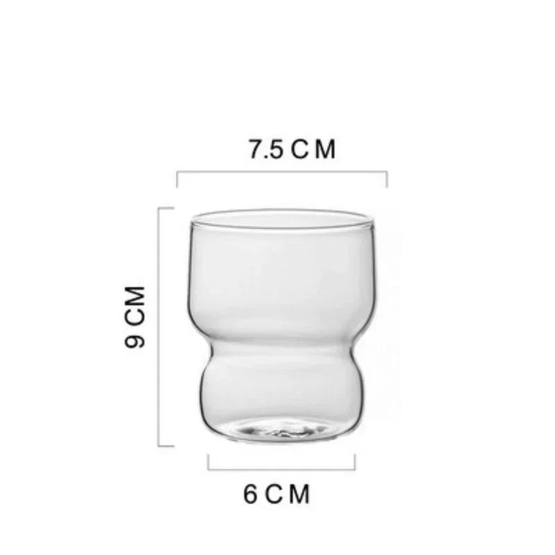 300ML Cute Glass Cup Ice Tea Cup Heat resistant Glassware Drink Fruit Juice Latte Cup Breakfast Milk Wine Beer Cocktail Cups