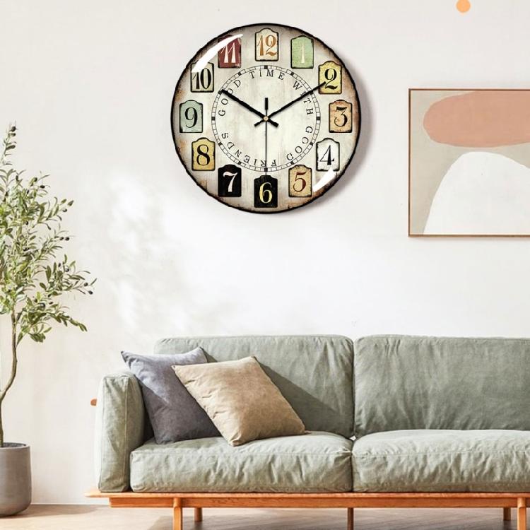 Vintage Wall Clock with Large Arabic Number Quiet Movement Battery Operate Clock