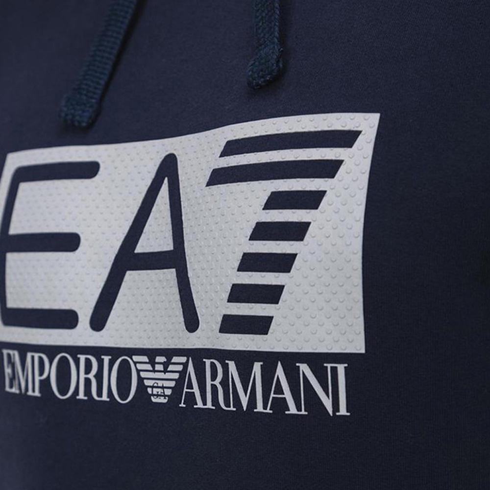 Emporio Armani EA7 FW21 Hooded Letter Print Sweatshirt Men sweatshirt Blue 3GPM62-J05Z-1554