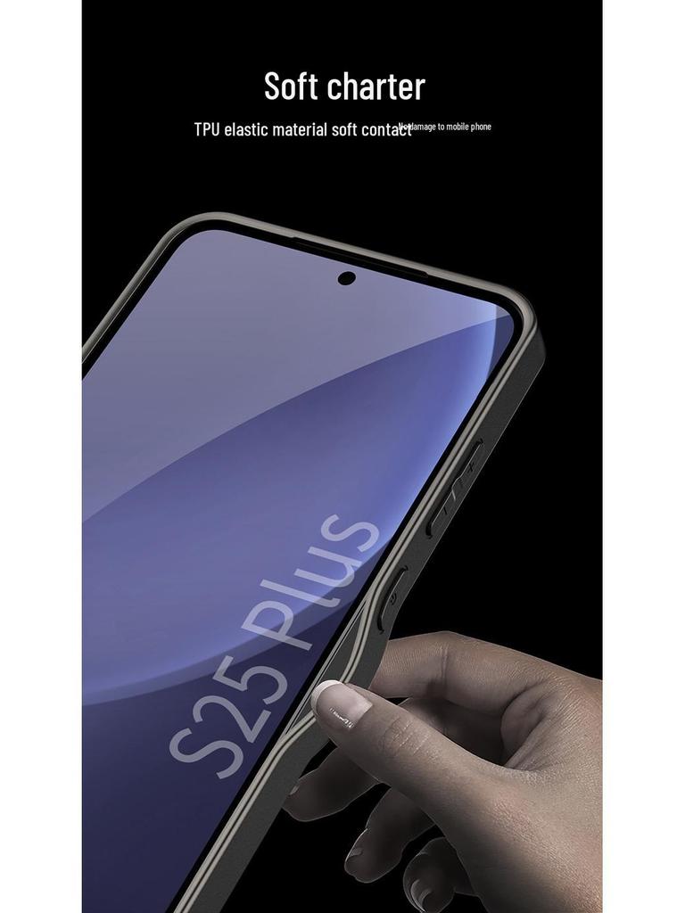 Samsung S25+ Fashionable Solid Color Skin-Feel Protective Phone Case