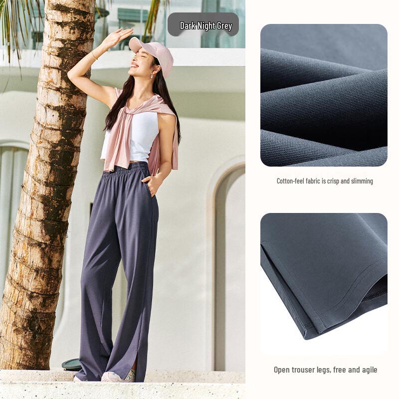 Anta Women s Loose Straight-Leg Knit Casual Pants L