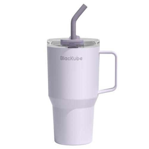 Blackube Ceramic Tumbler with Straw, Handle, 800ml Coffee Kettle, Vacuum Quencher, Keeps Hot or Cold, Vacuum Insulated Wide Mouth, Large Capacity, Dir