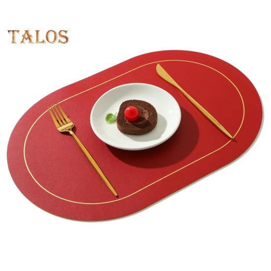 

Изоляционная подкладка, легко очищаемый коврик для столовых приборов из искусственной кожи, термостойкий защитный коврик для стола для домашней кухни красный