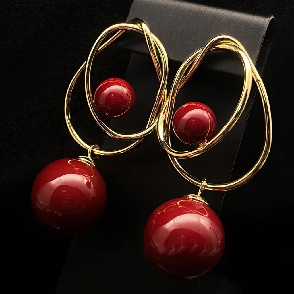 Light luxury zircon round artificial pearl ear buckle French retro fashion temperament earrings high-end exquisite earrings women