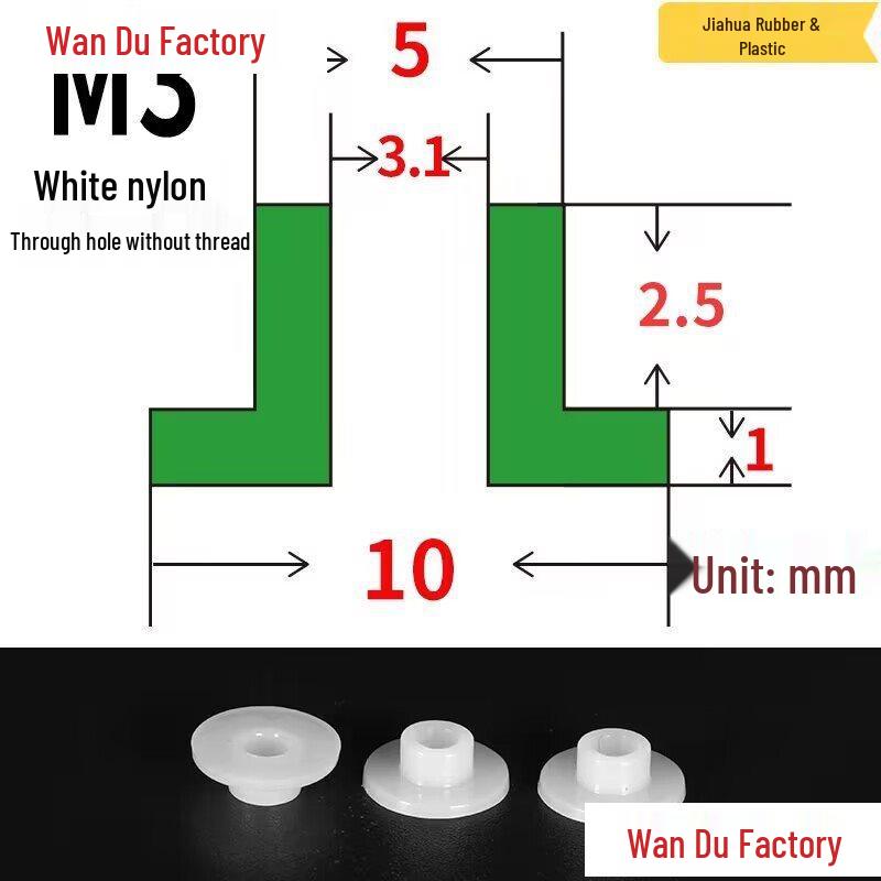 T-Shaped Nylon Insulating Bushing Spacer for M3-M35 Threads
