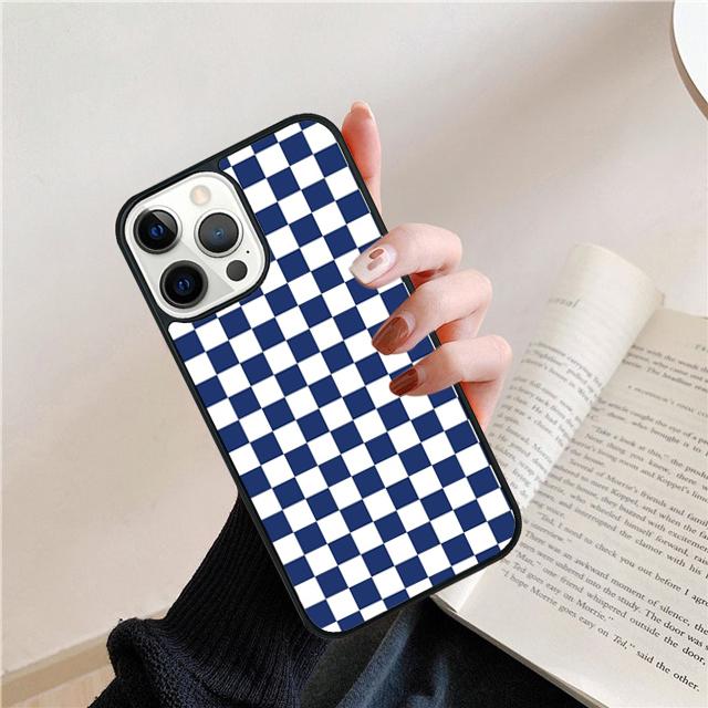 Checkerboard Plaid Checkered Phone Case For iPhone 17 Air 15 16 Cover  14 11 13 Pro Max 12 Plus Max Cover Coque