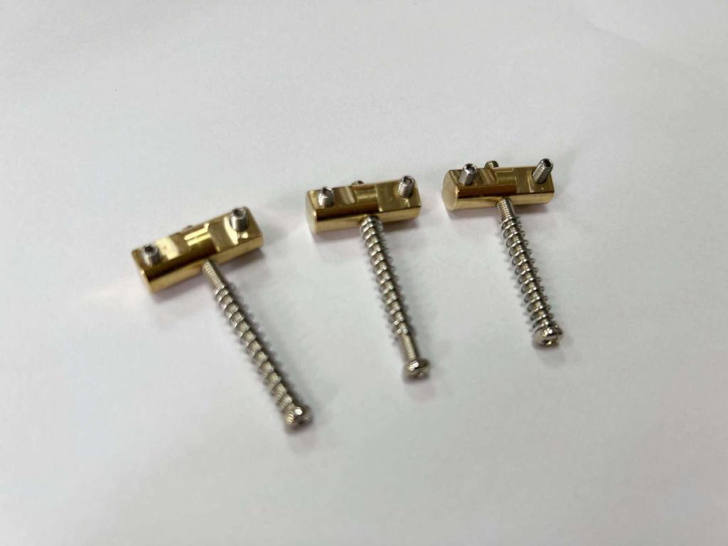 Brass Electric Guitar Bridge & Saddle Set: TL Underbody, Tailpiece, and String Pressure Bar, 3-Piece Set.