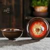 Jian Zhan Kiln-Change Ceramic Sand Gold Tea Cup - Hat-Shaped Tea Tasting Bowl