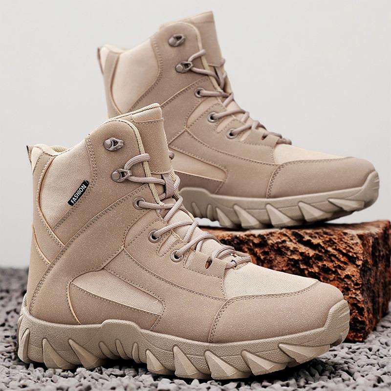 New men's autumn and winter fashionable casual ankle boots, outdoor hiking desert boots, work men's ankle boots