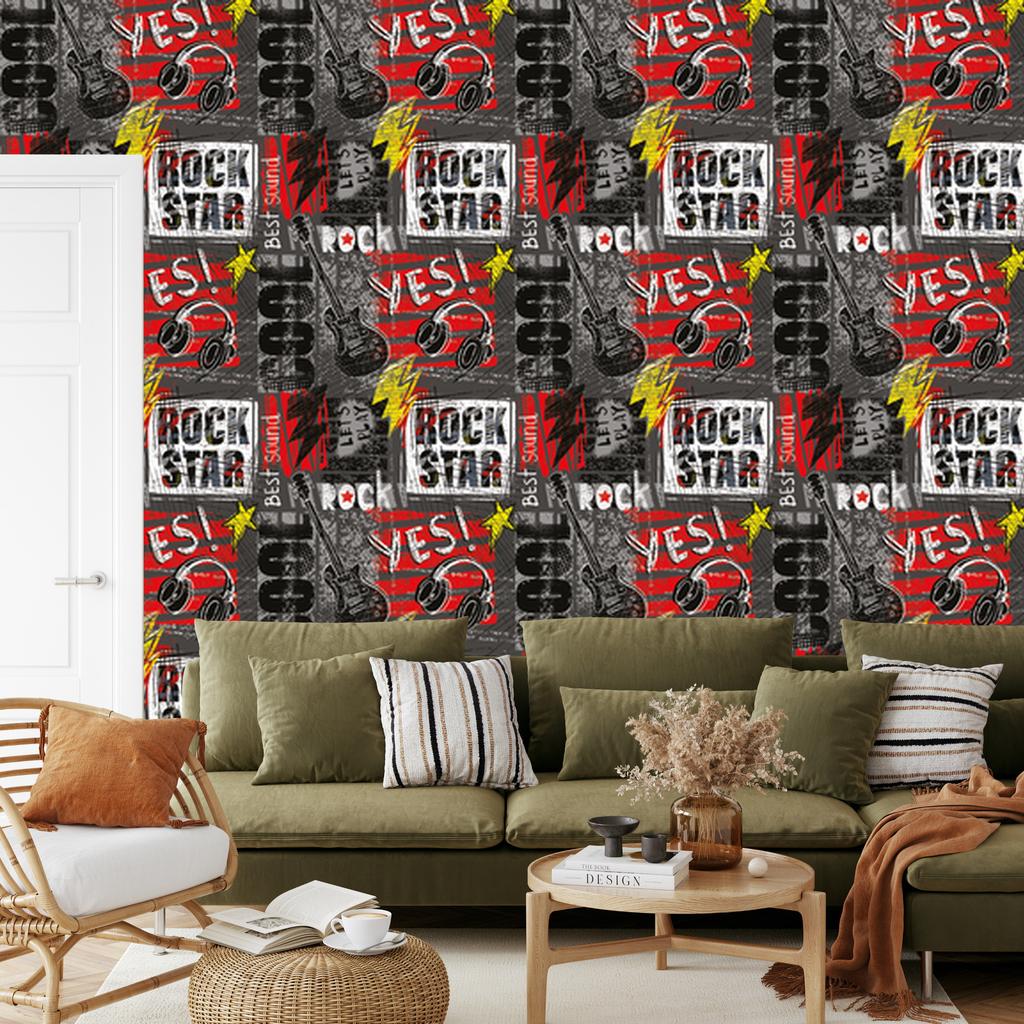 Graffiti pattern wallpaper for living room and bedroom 50x1000