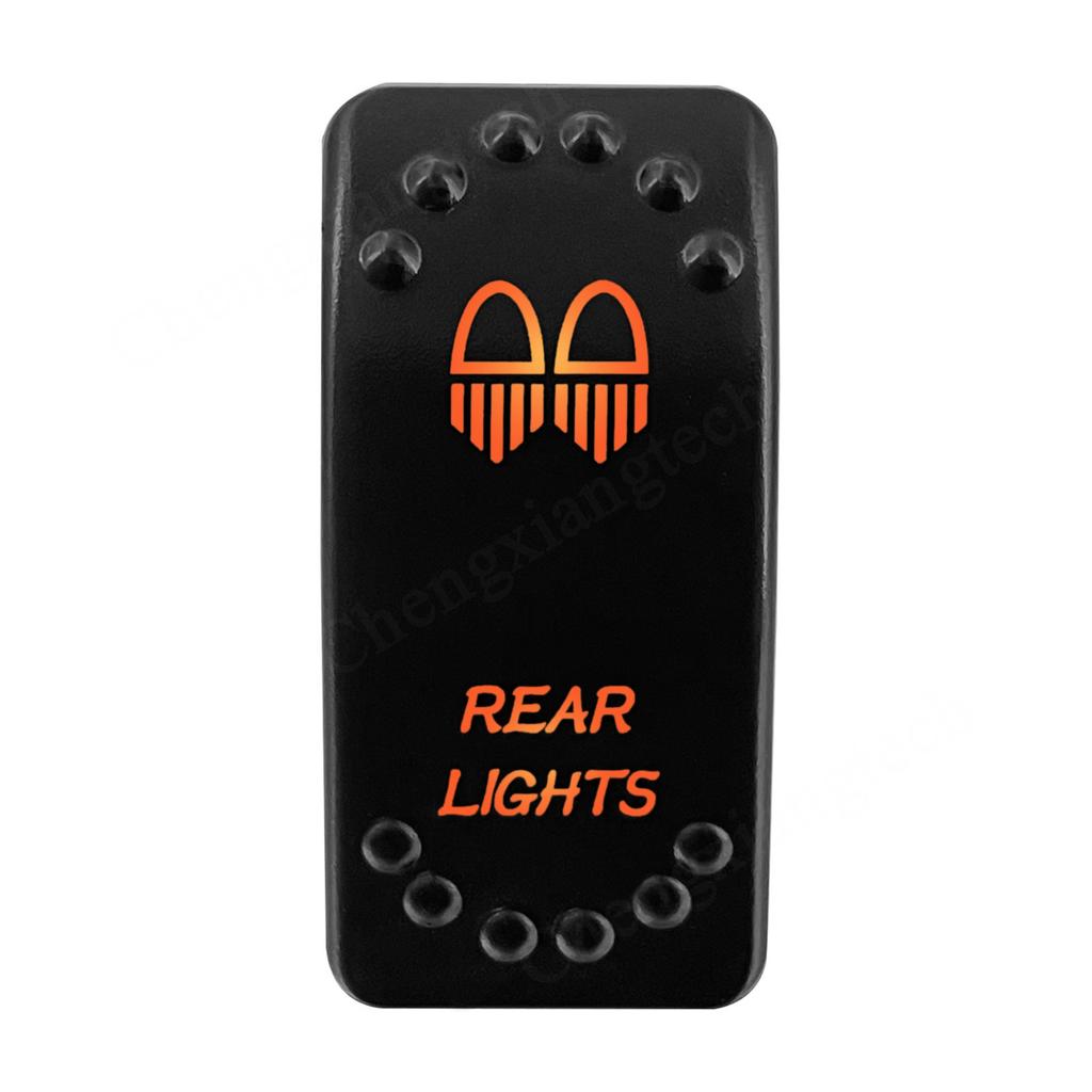 12V 24V Laser Rocker Switch Orange Led Light ON OFF / ON OFF ON for Car Boat Polaris RZR Can-Am ATV UTV RV Maverick Commander