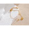 Yhpup New Flower Chain Chic Charm Fashion Bracelet Bangle Golden Stainless Steel Wholesale Jewelry 18K PVD Plated Waterproof