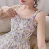Summer Women Elegant Sweet Midi Sundress Pink Purple Beige Floral Hollow Out Delicate Sleeveless Dress Embroidery Feminine Dress