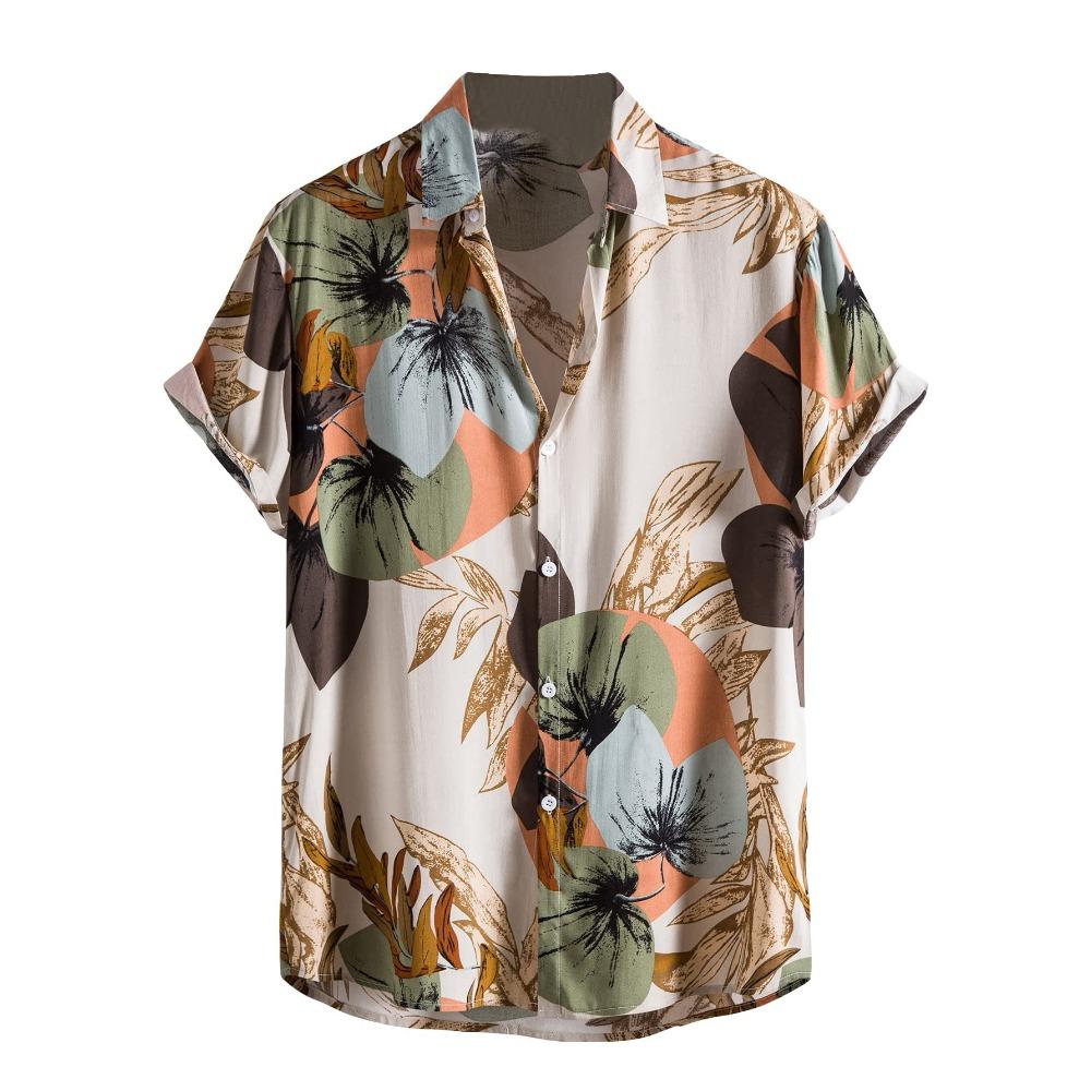 Letnia Moda Codzienna Wakacyjna Koszula Plażowa T-shirt Retro Krótki Rękaw Uliczna Wakacyjna Outdoor Koszula Męska i Damska