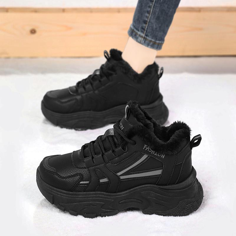 TUINANLE Šilti žieminiai sportbačiai moterims, kasdieniai sportiniai batai, riedlenčių treniruokliai, pliušinis komfortas, sniego batai