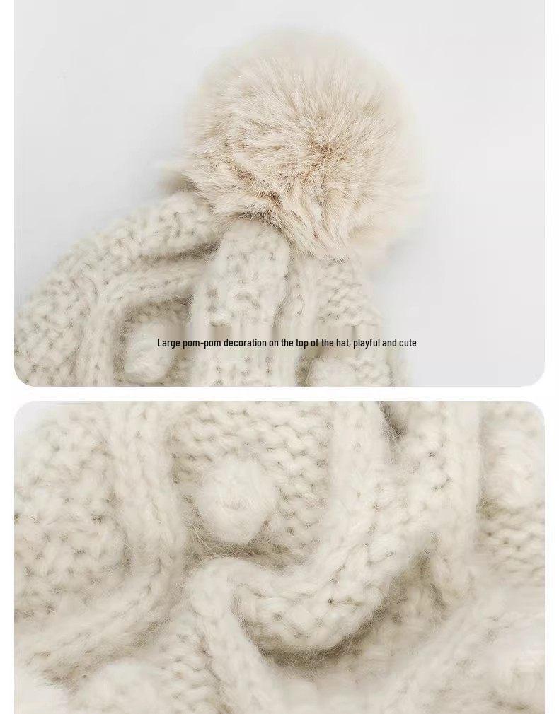 Girls' Warm Plush Ear Protection Hat for Autumn/Winter - Cute & Versatile