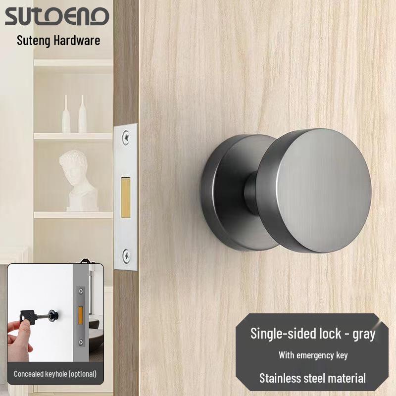 Versteckter Minimalistischer Weißer Runder Türgriff für Schlafzimmer