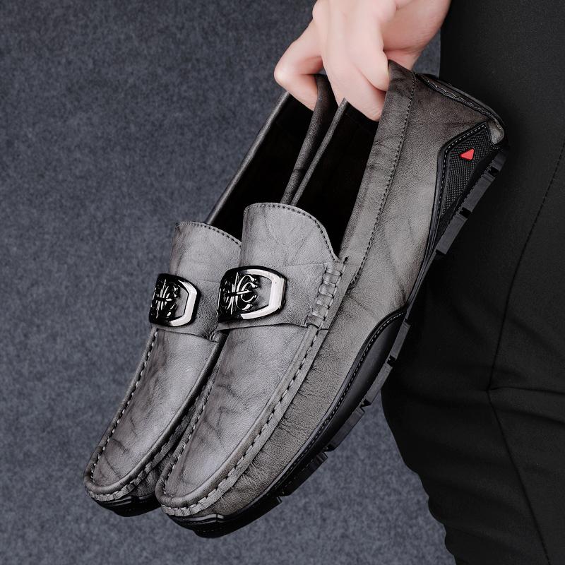 Genuine Leather Soft Loafers Mens Luxury Designer Dress Shoes High Quality Slip-On Flats Comfort Driving Shoes Moccasins