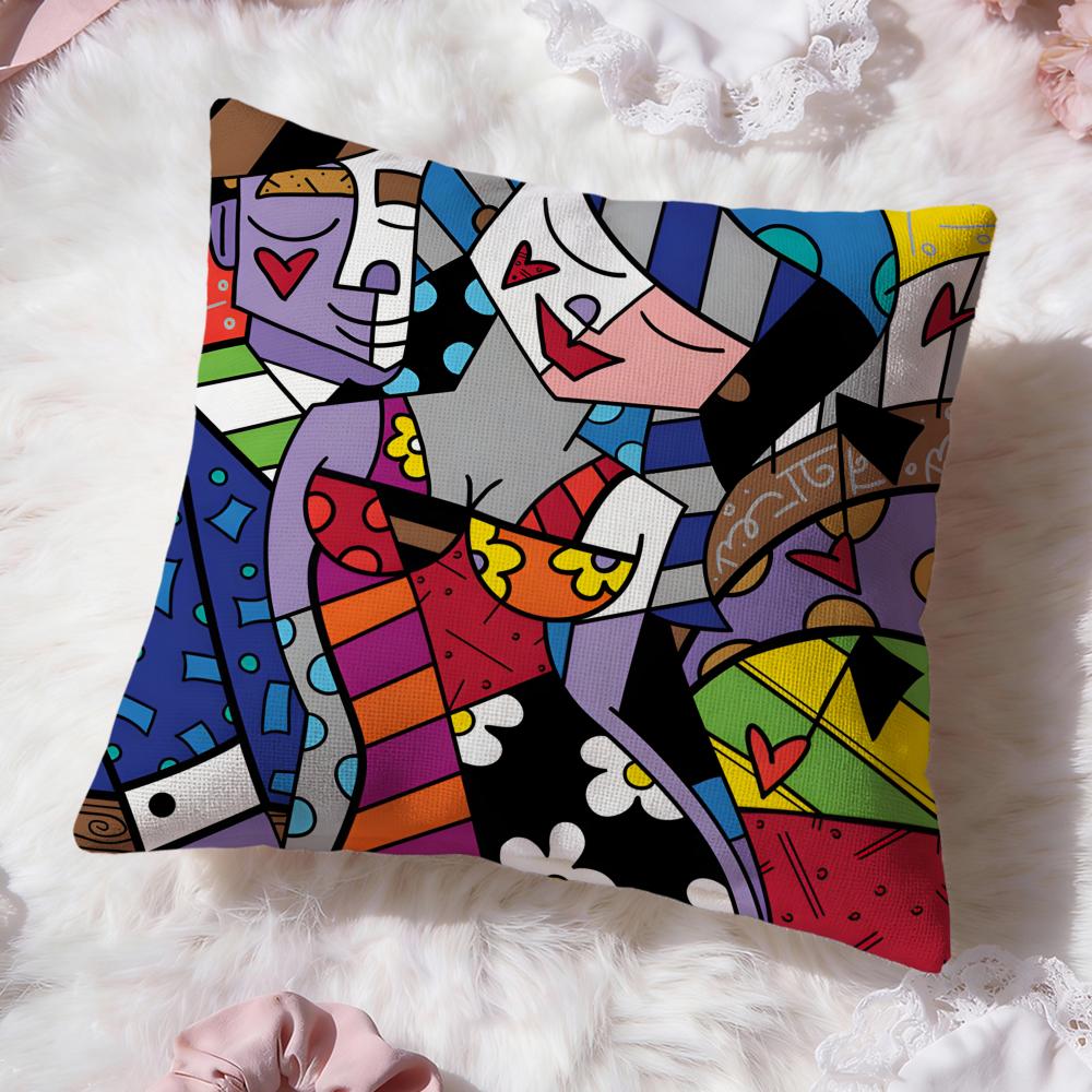 B-Britto Art Design Kissenbezug Premium Komfort Wendbarer Kissenbezug -Zwei in Einem Design für Jedes Zimmer & Autoinnenraum