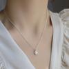 S925 Silver Retro Circle Necklace – Women's Elegant Clavicle Chain, Light Luxury Trendy Sweater Accessory