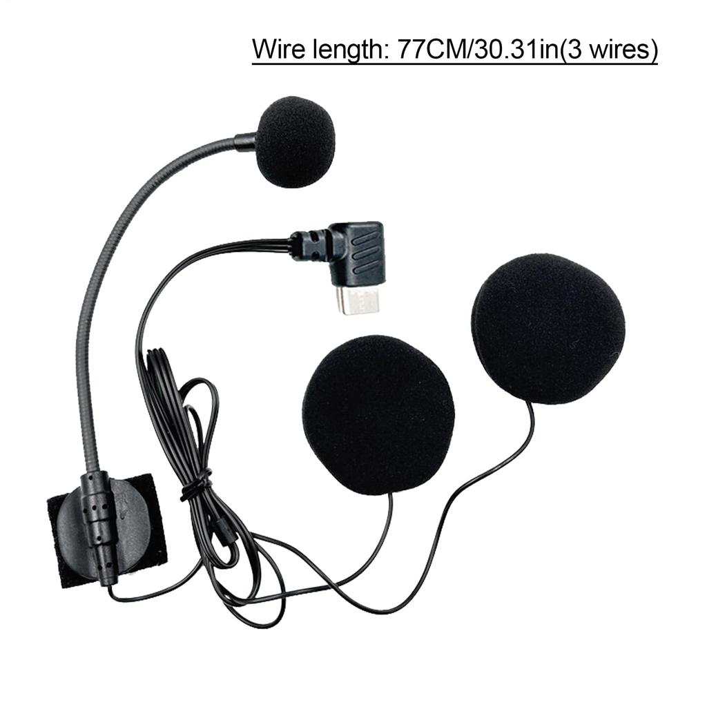 Helmet Microphone Speaker | Half Face Helmet Speaker, Waterproof Type-C Connectivity Noise Reducing Headphones with Mic for Streaming Studio Video