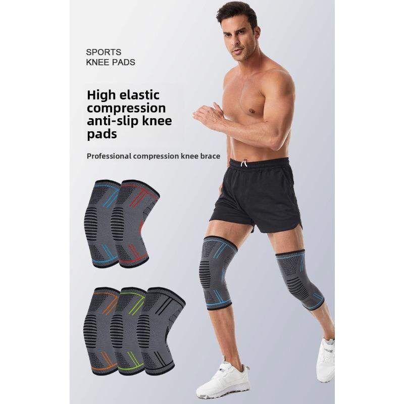 Breathable Elastic Silicone Knitted Nylon Knee Pads Non-Slip High-Elastic Compression Knee Protection for Sports And Fitness