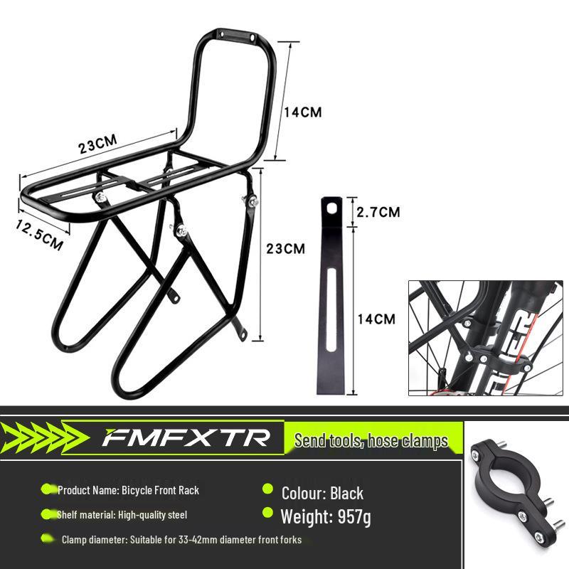 Disc Brake Front Rack for Mountain Bikes - Steel Long-Distance Bicycle Basket Accessory