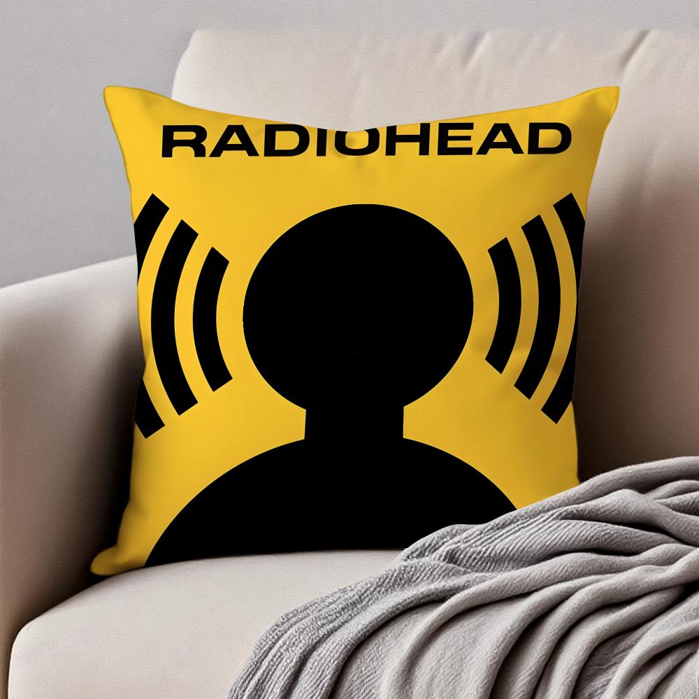 RRadiohead Cushion Cover Pillowcase Antidustmite Invisible Zipper Short Plush Sofa Cushion