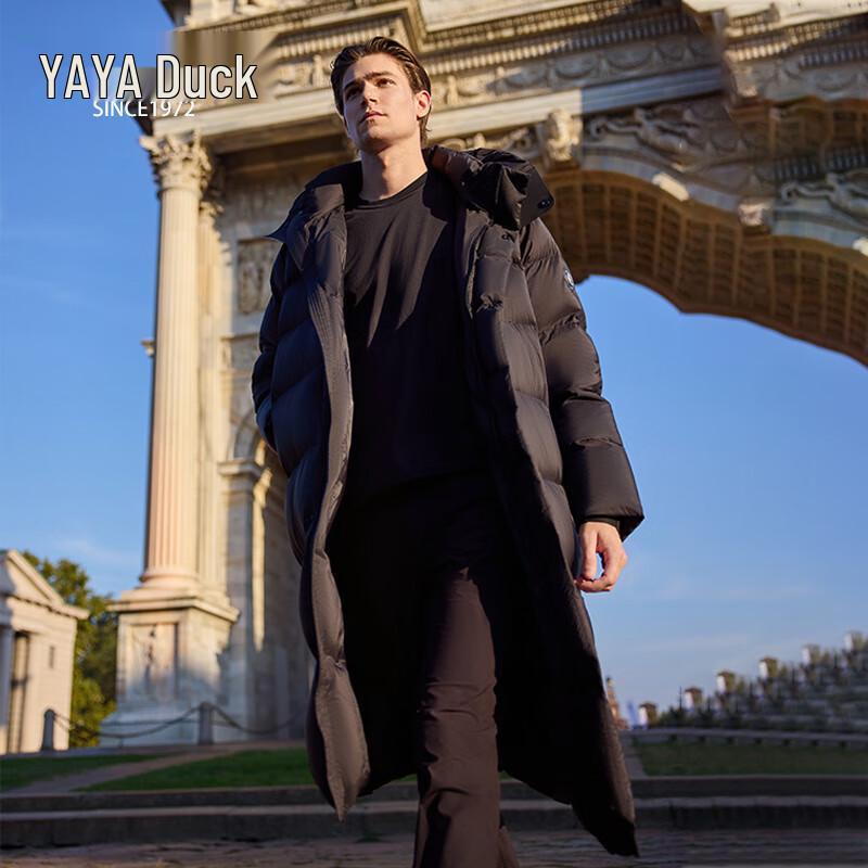 YAYA 2024 Unisex Long Goose Down Hooded Parka YE4B611237W