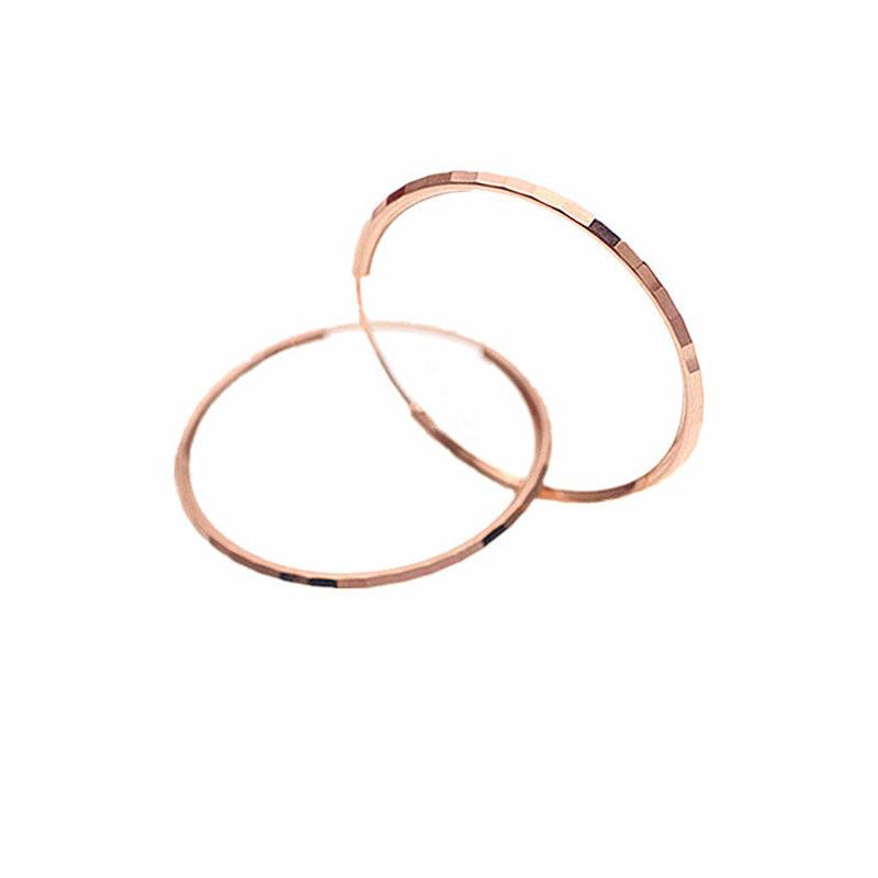 Exquisite Russian Purple Gold Laser Circle Earrings, Simple Rose Gold-Plated Car Flower Oversized Circle Earrings Jewelry For Women