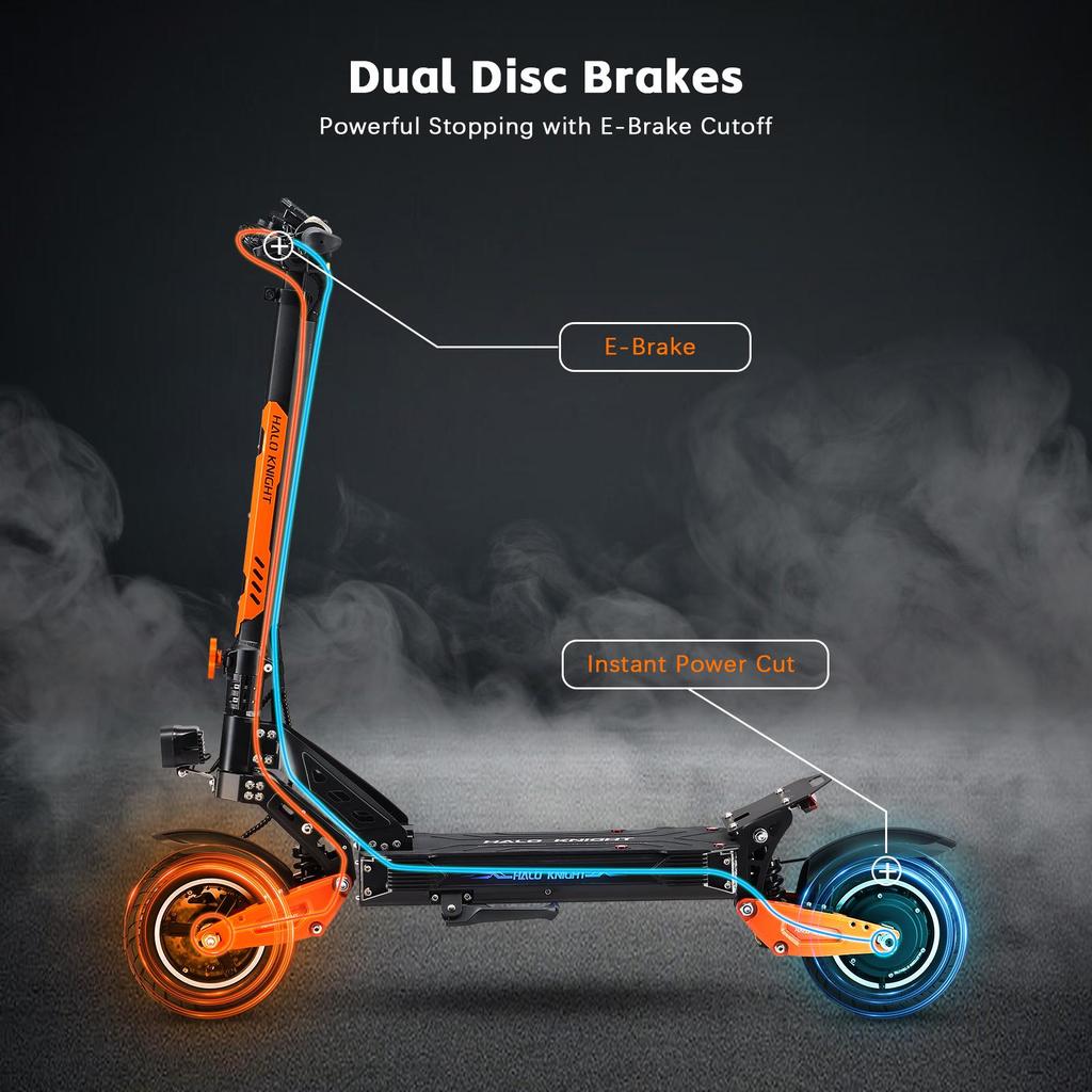Halo Knight T102 Electric Scooter 10 Inch Tires 1200W Motor 52V21Ah Battery 50km/h Max Speed 45km Max Range Dual Suspensions