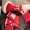 5 Pairs Breathable Polka Dot Socks Combed Cotton Stripe Socks Kitten Red Socks  Spring Festival