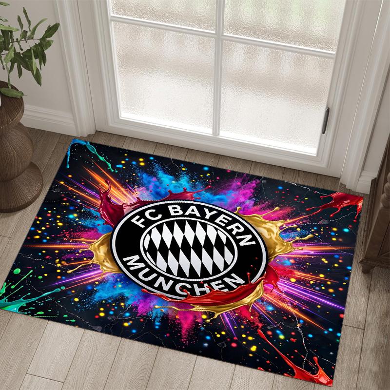 Bayern Munich Design Crystal Velvet Carpet Cozy Non?Slip Printed Rug For Bedroom Living Room Entrance