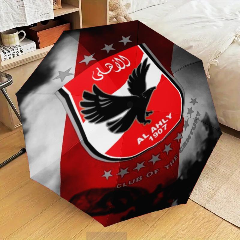 1PC Ahly Football club Printed Umbrella Folding umbrella, automatic umbrella 8-Frame for Travel, camping Fan gifts Christmas Gifts