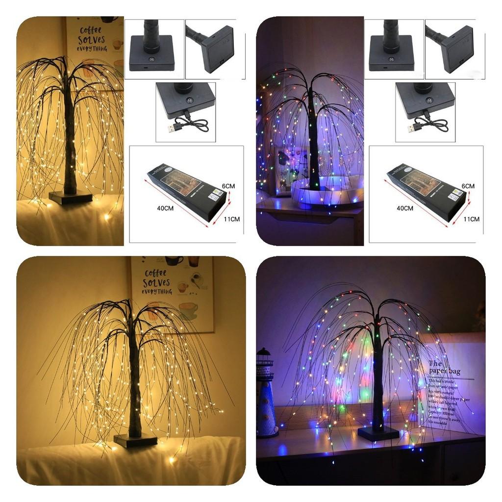 Led Rgbw Weeping Willow Lights Christmas Fairy Lights Bonsai Tree Table Lamp