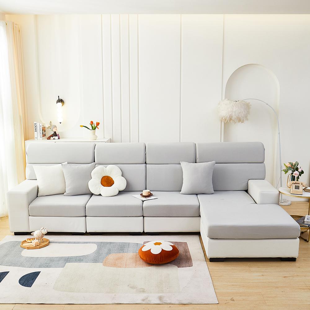 Copridivano Elasticizzato Universale per Tutte le Stagioni Copertura Completa Copertura Colore Unico Moderno Semplice Asciugamano per Divano Copertura Completa Filo di Seta di Ghiaccio Cuscino per Divano